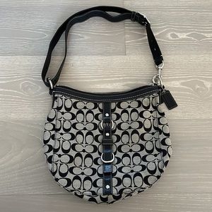 Black monogram Coach crossbody or shoulder bag